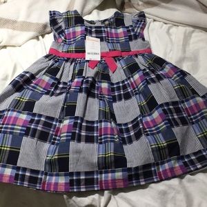 Gymboree madras plaid ruffled sleeve 2T dress NWT